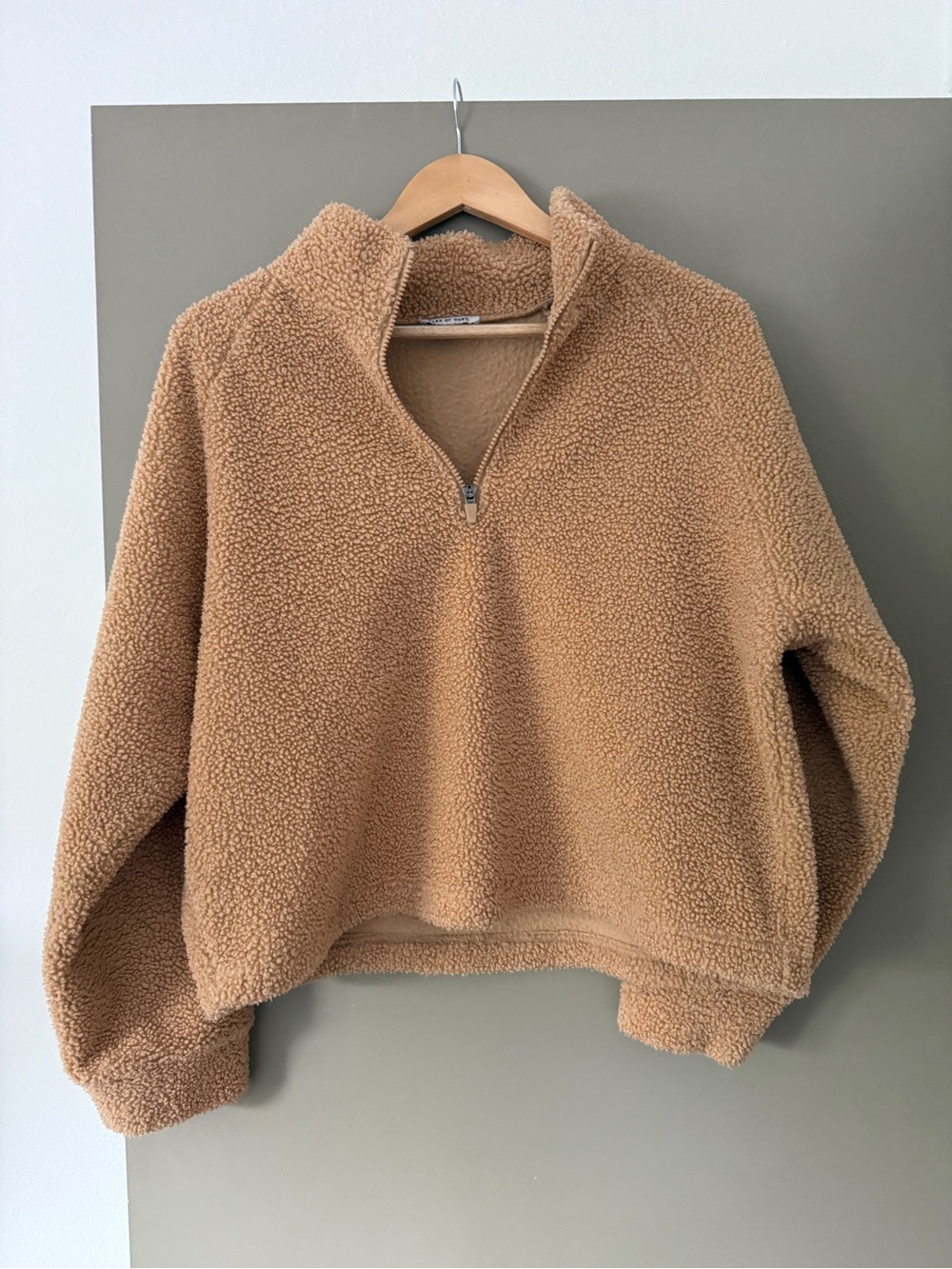 Year of Ours Camel Teddy Half-Zip Jacket